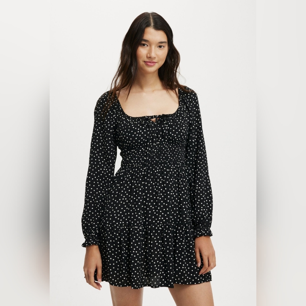 Elegant Black Polka Dot Dress